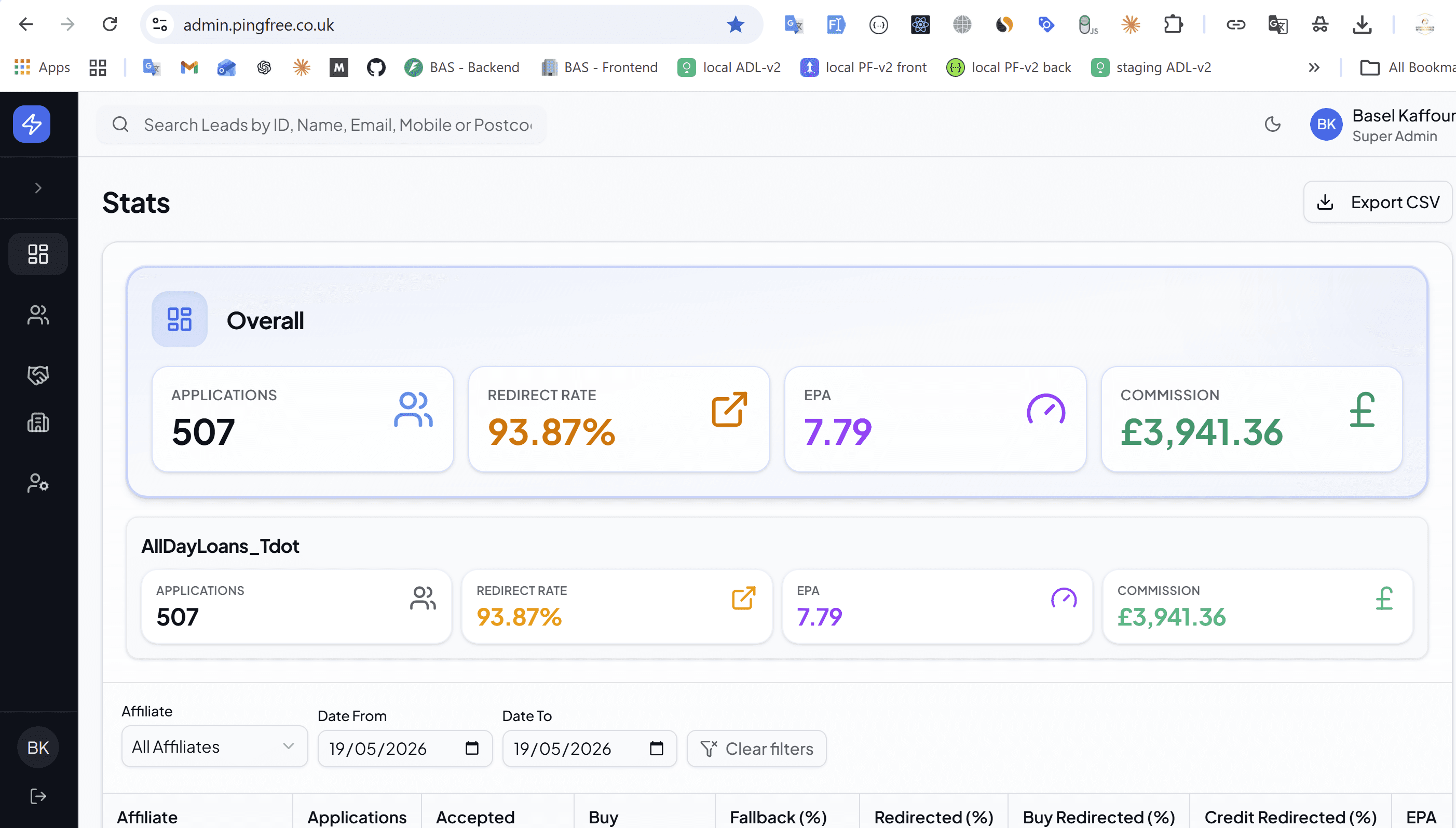 PingFree Admin — Lead Management Platform